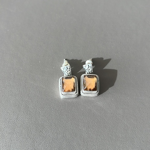 Sarda handcrafted gemstone earrings 925 silver - Picture 2 of 6